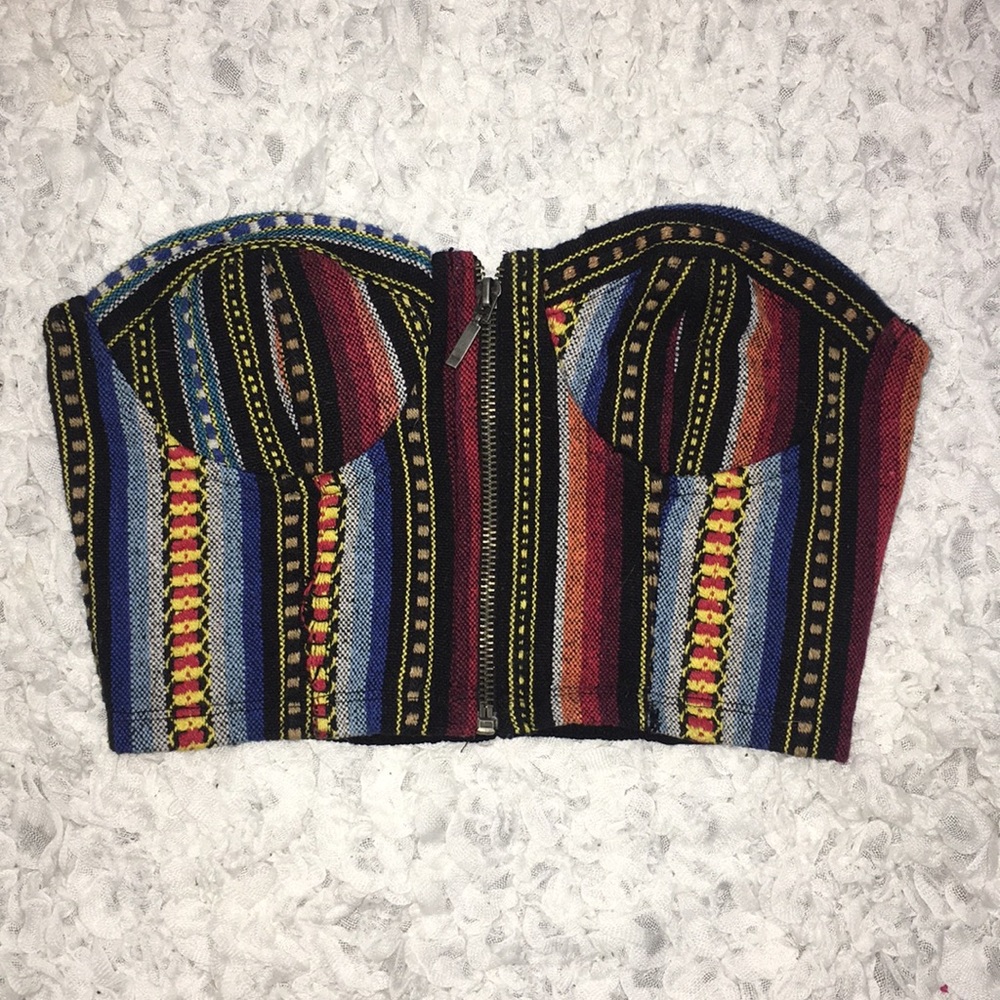 Colorful hipster festival crop top